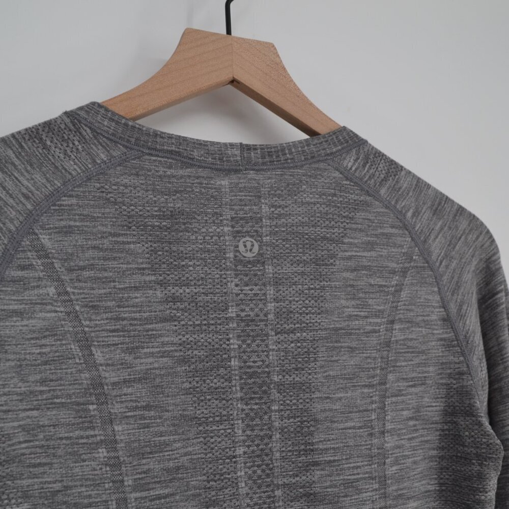 Lululemon Swiftly Tech Long Sleeve Crew Top Slate Grey White Running Women's 6 - Picture 5 of 8